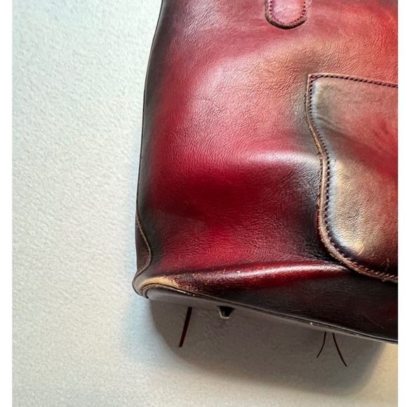 Montana‎ West Leather Tote Bag Burgundy Braided Fringe Zipper Top - Picture 12 of 16